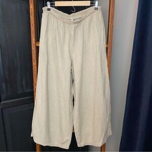 Anthropologie / Linen Wide Leg Pants L